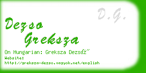 dezso greksza business card